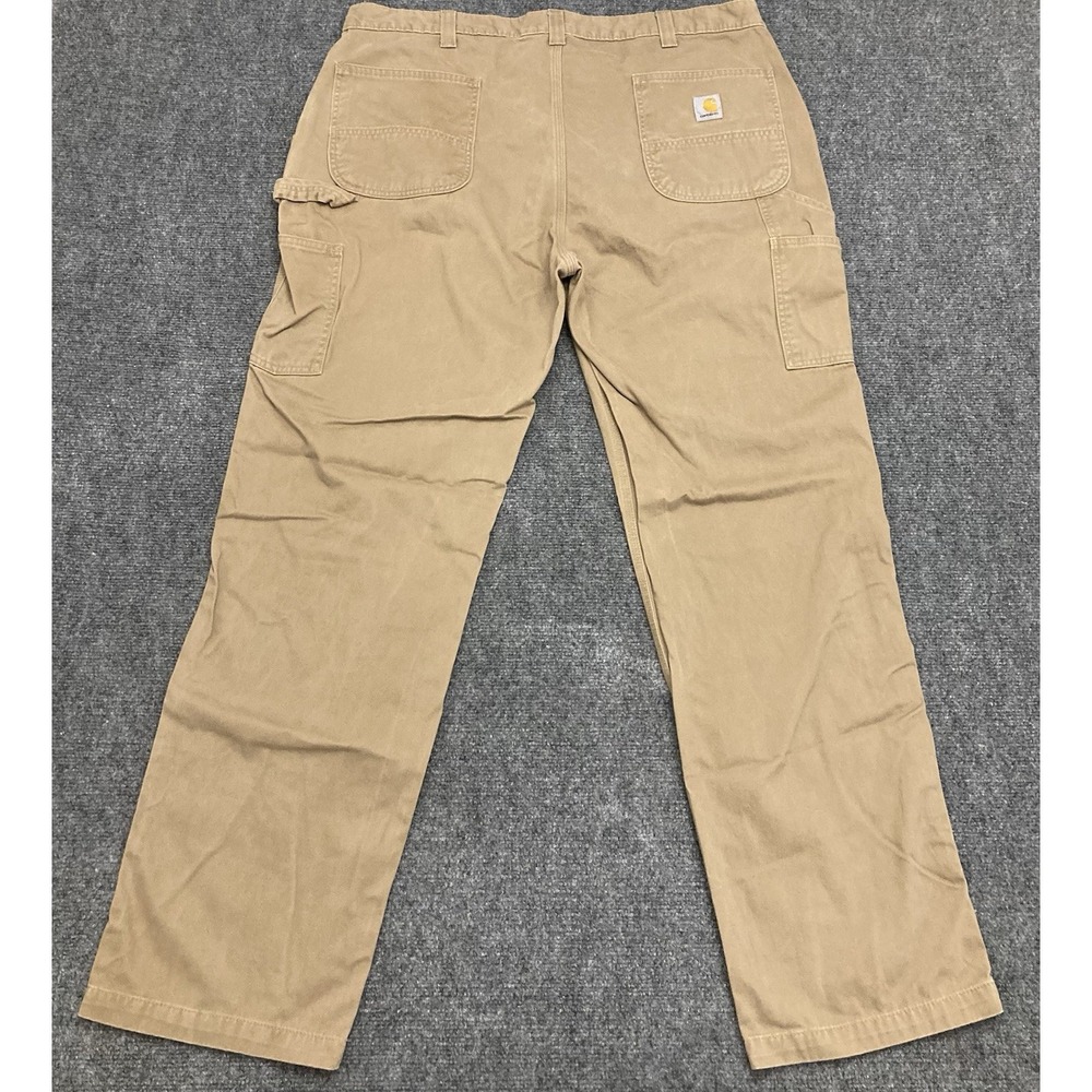 Carhartt Relaxed Fit B324 DKH Men 42x34 Work Utility Tan Carpenter Pants Y2K